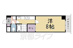 ビレイユ真英四条柳馬場パート2 1Kの間取図画像