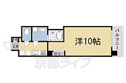 インベスト京都堀川 1Kの間取図画像