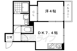 プログレーッソ西ノ京 1DKの間取図画像