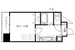 スワンズ京都五条大宮 1Kの間取図画像