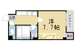 ピースフル・京都 1Kの間取図画像