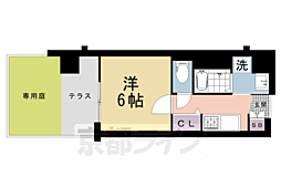 京都市上京区長門町マンション 1Kの間取図画像