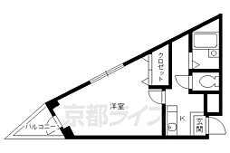 スペシャリー丸太町 1Kの間取図画像
