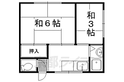 木村第二ビル 2Kの間取図画像