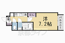 京都市上京区千本通上長者町上る革堂前之町マンション 1Kの間取図画像