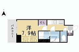 プレサンス京都北野白梅町 1Kの間取図画像