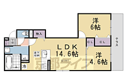 GRAMM北浜 2LDKの間取図画像