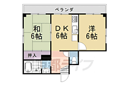 タウンコーポくつかけ 2DKの間取図画像