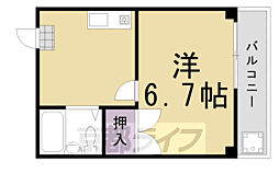 ハイツU 1Kの間取図画像