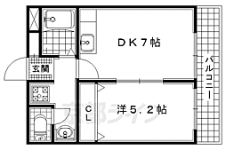 M'プラザ大住参番館 1DKの間取図画像