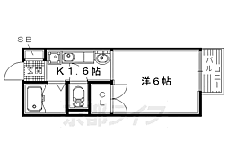 ヴァンメゾン 1Kの間取図画像
