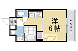 京都市北区大宮東小野堀町アパート 1Kの間取図画像