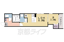 グラン雁金町 1LDKの間取図画像