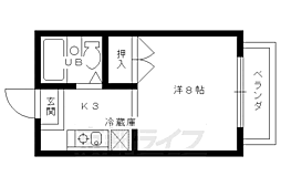 ヴィラホワイト 1Kの間取図画像