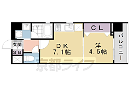 ベラジオ京都七条ウエスト 1DKの間取図画像