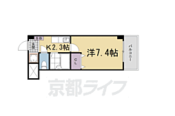 レイクヴュー堅田 1Kの間取図画像