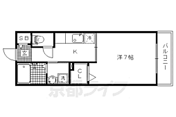トムズヴィラデスト 1Kの間取図画像
