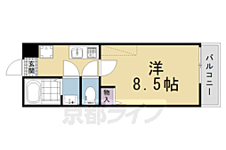 仮称)フラッティ紫竹北栗栖町 1Kの間取図画像