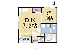 TSUBAKI 1DKの間取図画像