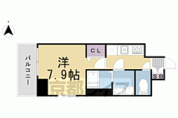 プレサンス京都北野白梅町 1Kの間取図画像