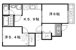 ローズヒル 2DKの間取図画像