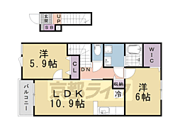 グラード2 2LDKの間取図画像