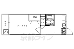 クレセントヤナギ 1Kの間取図画像