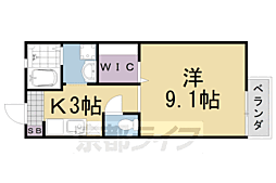 ヴィラージュ桂 1Kの間取図画像
