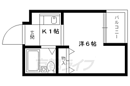 プラネシア中立売 1Kの間取図画像