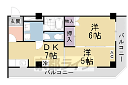 ジュネス堅田 2DKの間取図画像