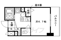 レスパスエラン 1Kの間取図画像