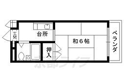 サンライズヒガシラ 1Kの間取図画像