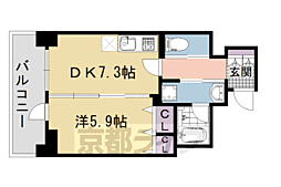 ベラジオ五条堀川3 1DKの間取図画像