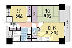 エスリード淀 2LDKの間取図画像