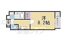 PourToujurs双ヶ岡 1Kの間取図画像