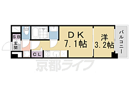 プレサンスTHEKYOTO吉祥院 1DKの間取図画像