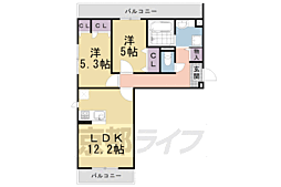 メゾンシュシュ 2LDKの間取図画像