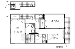 ヴェルコートA 2LDKの間取図画像