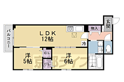 ヒカルサ枚方高野道 2LDKの間取図画像