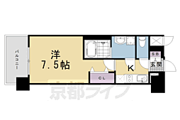 京都市伏見区竹田向代町川町マンション 1Kの間取図画像