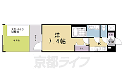 京都市伏見区竹田向代町川町マンション 1Kの間取図画像