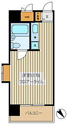 グローリア初穂御殿山 ワンルームの間取図画像