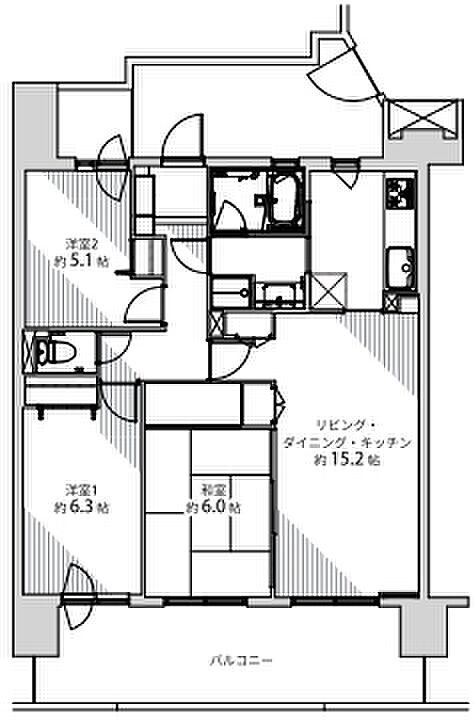 南面3室の3LDK