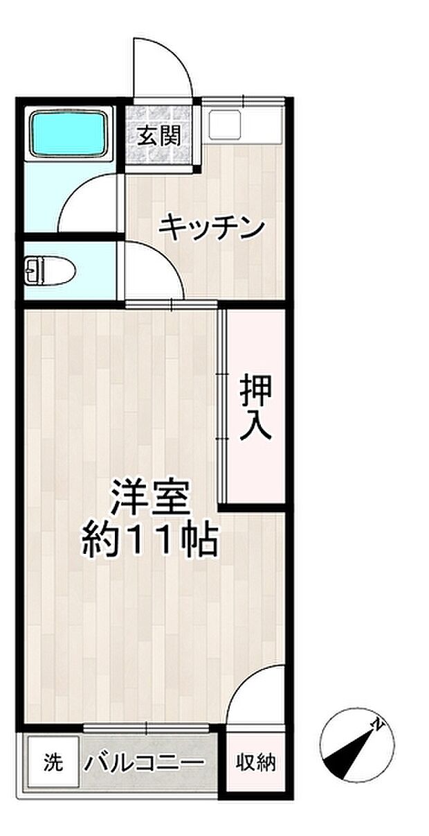 池島町住宅(1K) 2階の間取り