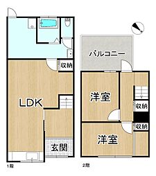 港区市岡3丁目 2LDKの間取り