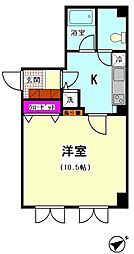 トミー戸越 1Kの間取図画像