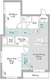 FIVE南大井 2LDKの間取図画像