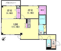 DOUCEUR大井町 2LDKの間取図画像