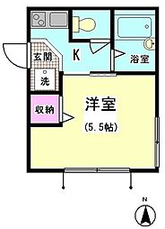 コンフォート若松町 1Kの間取図画像