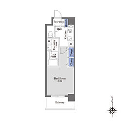 STレジデンス南品川 1Kの間取図画像